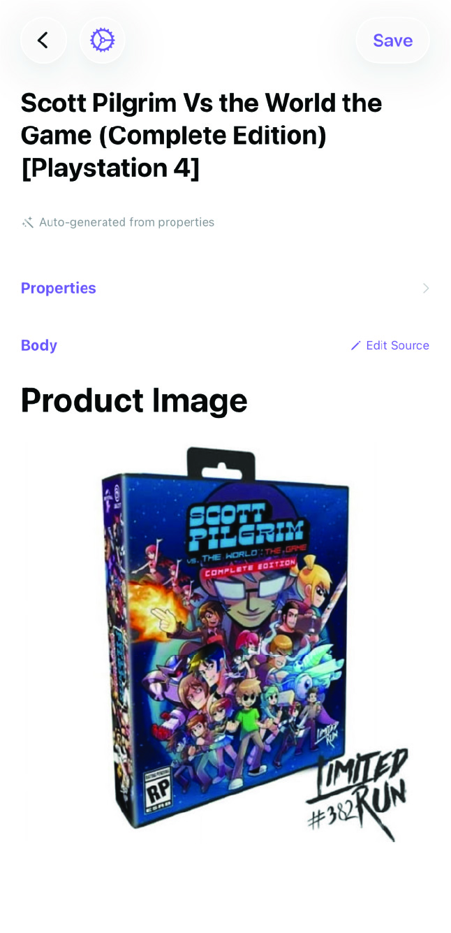 Collection Item view